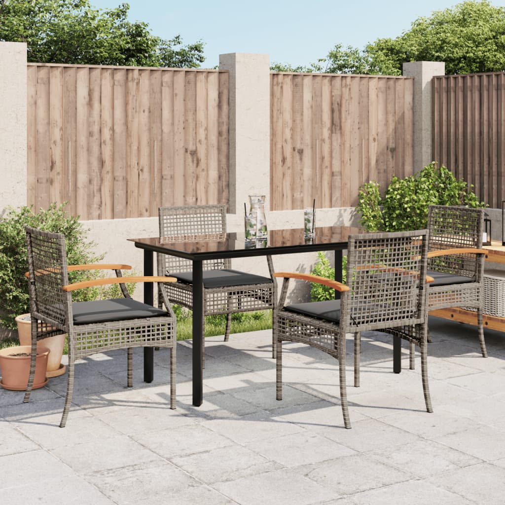 3 Piece Garden Dining Set With Cushions Poly Rattan