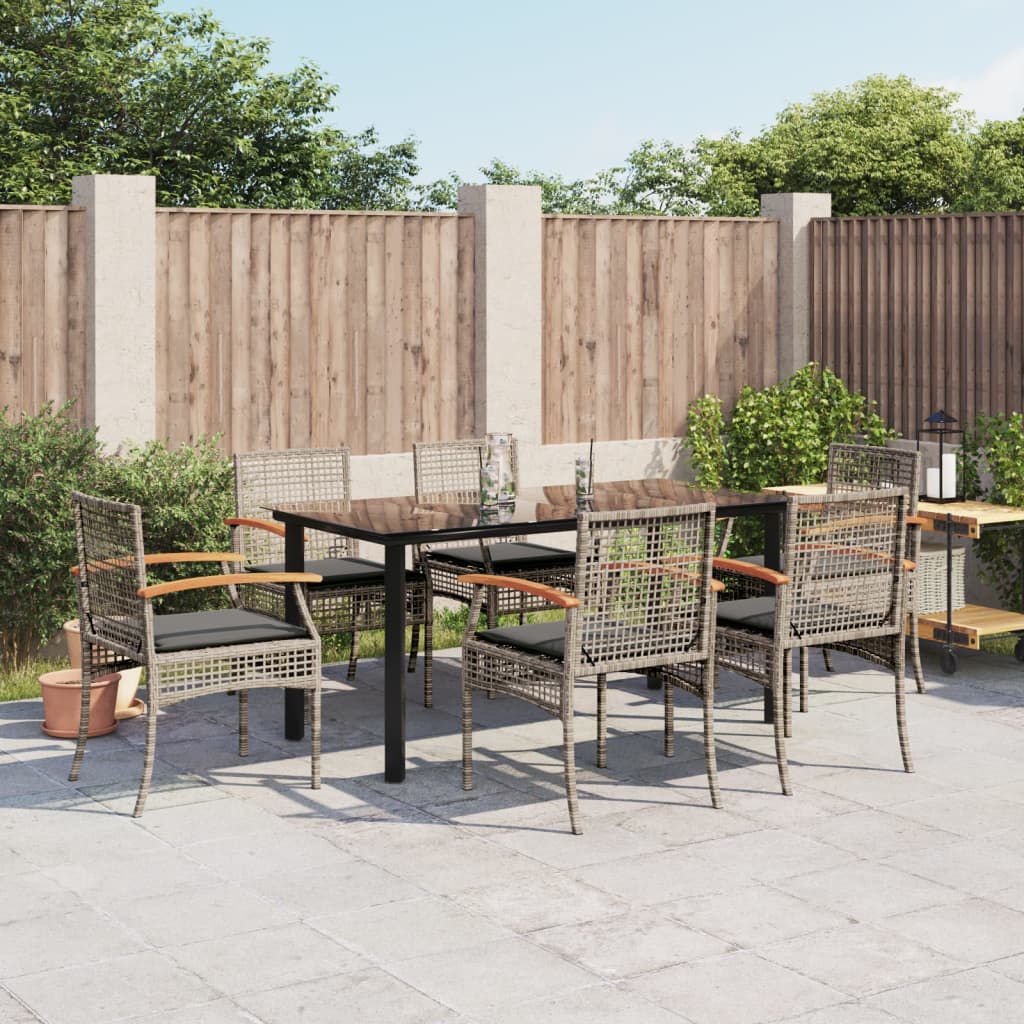 3 Piece Garden Dining Set With Cushions Poly Rattan