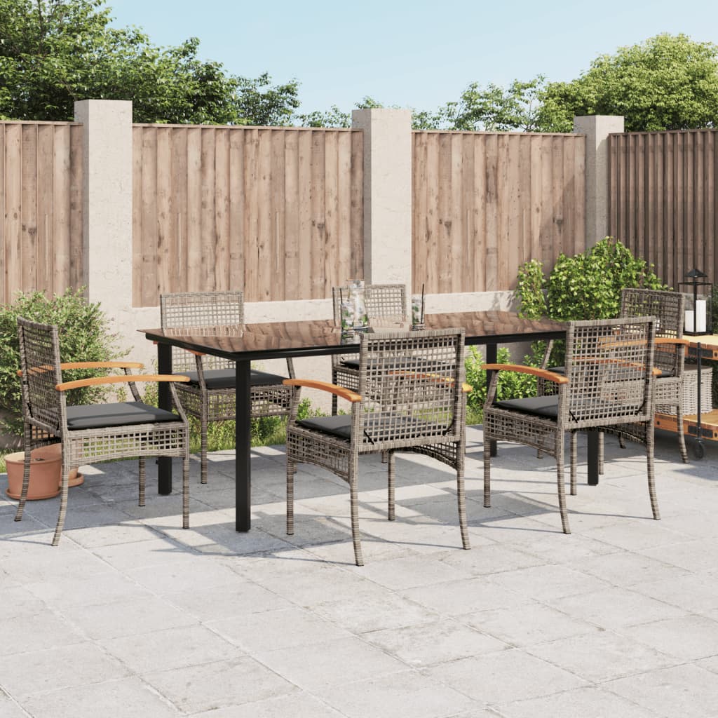 3 Piece Garden Dining Set With Cushions Poly Rattan