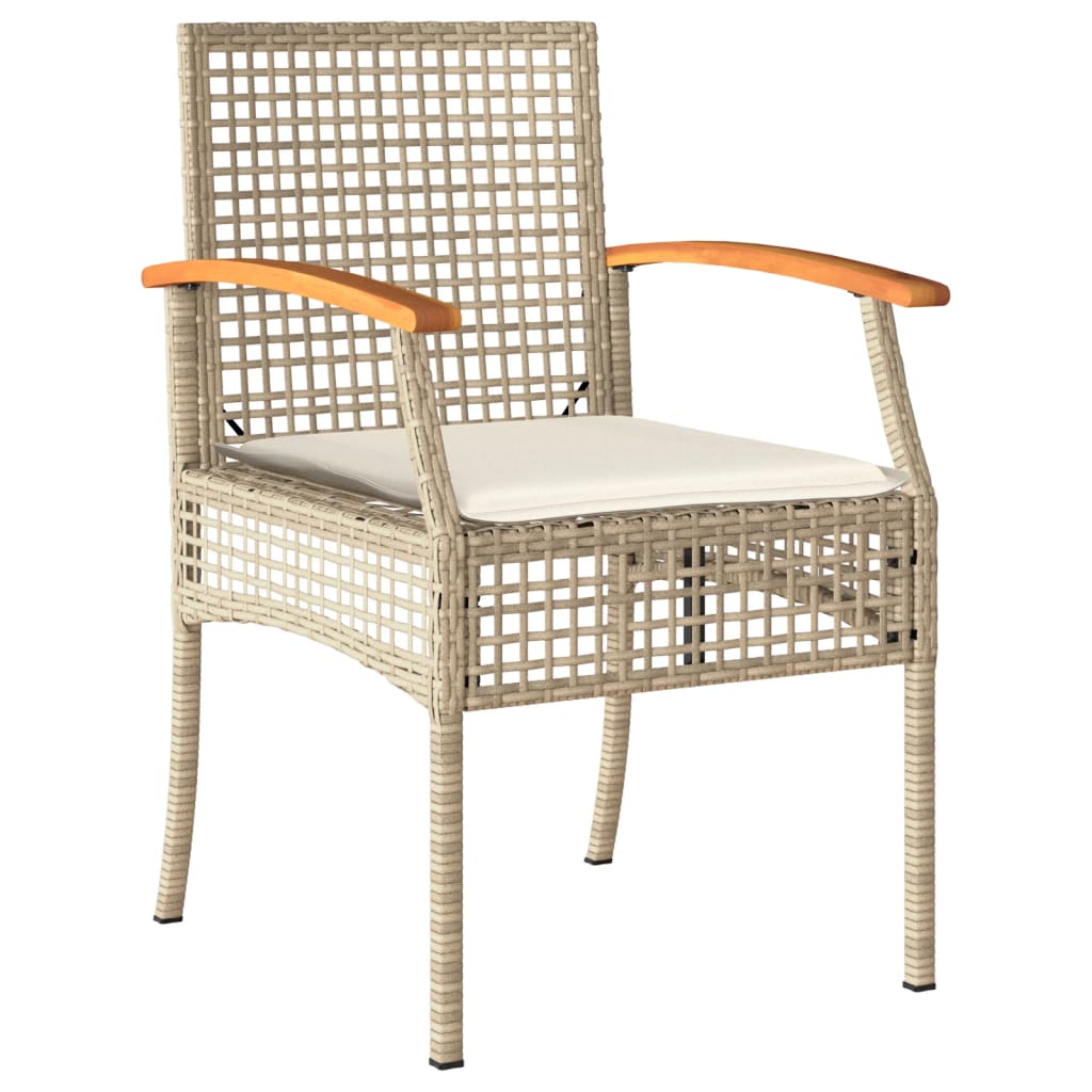 3 Piece Garden Dining Set With Cushions Poly Rattan