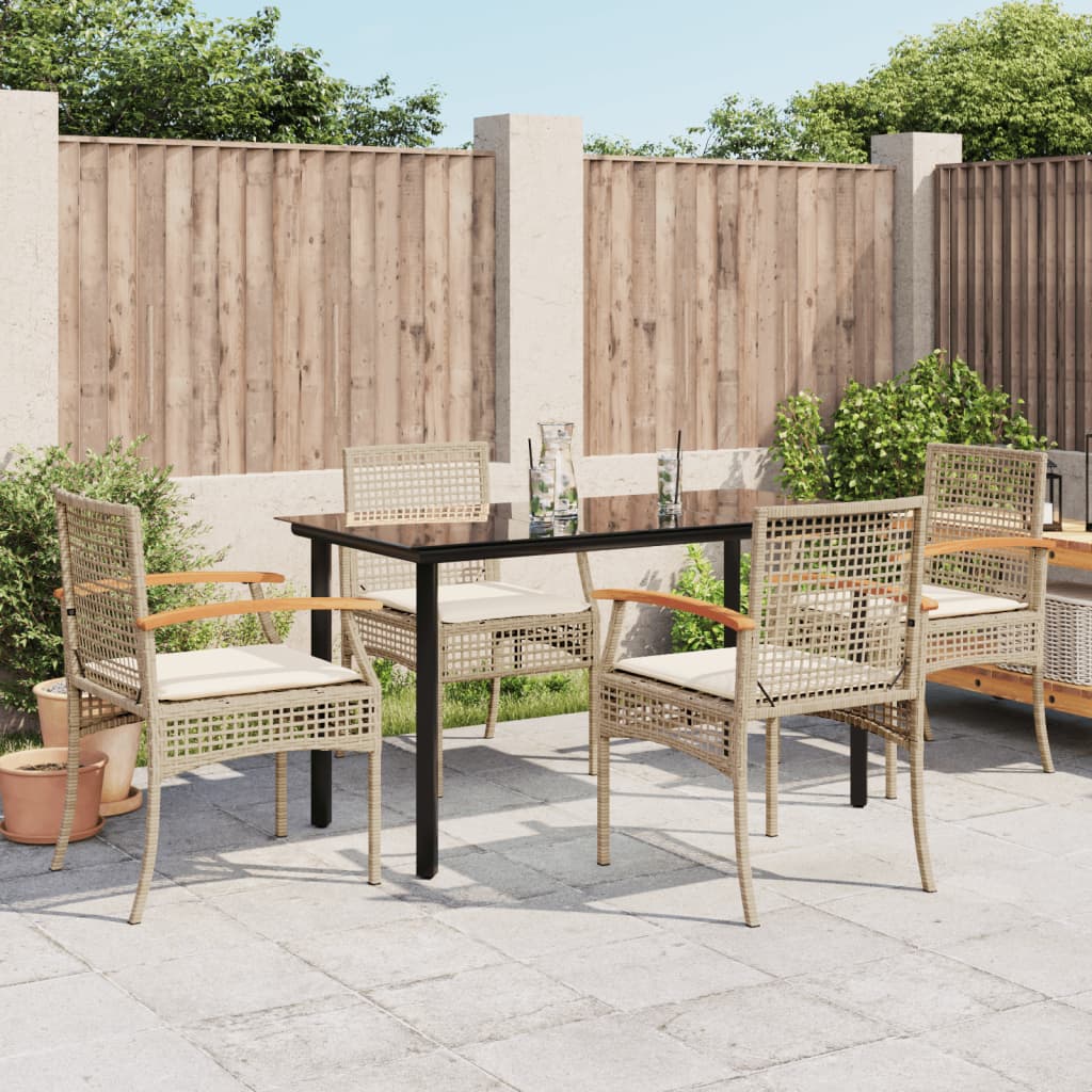 3 Piece Garden Dining Set With Cushions Poly Rattan