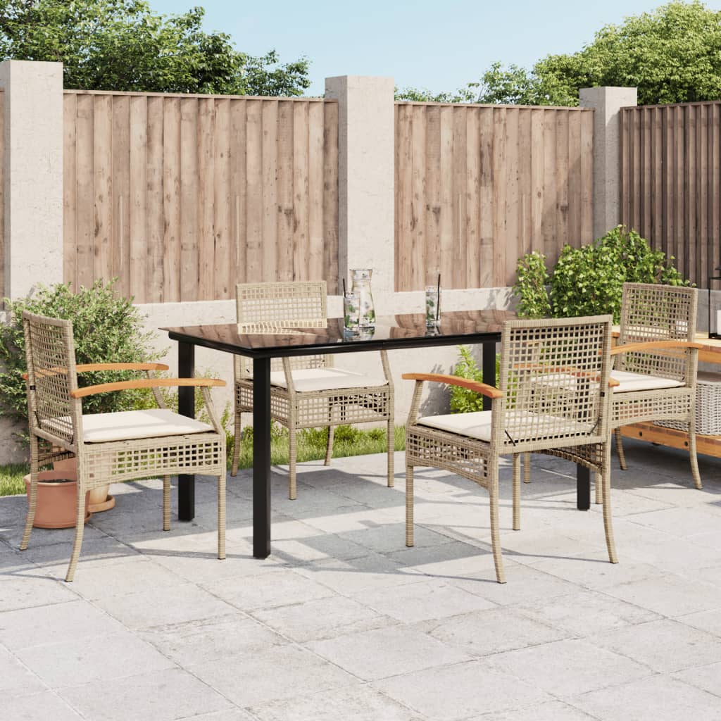 3 Piece Garden Dining Set With Cushions Poly Rattan