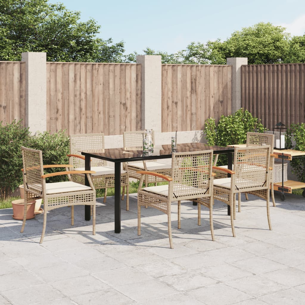 3 Piece Garden Dining Set With Cushions Poly Rattan
