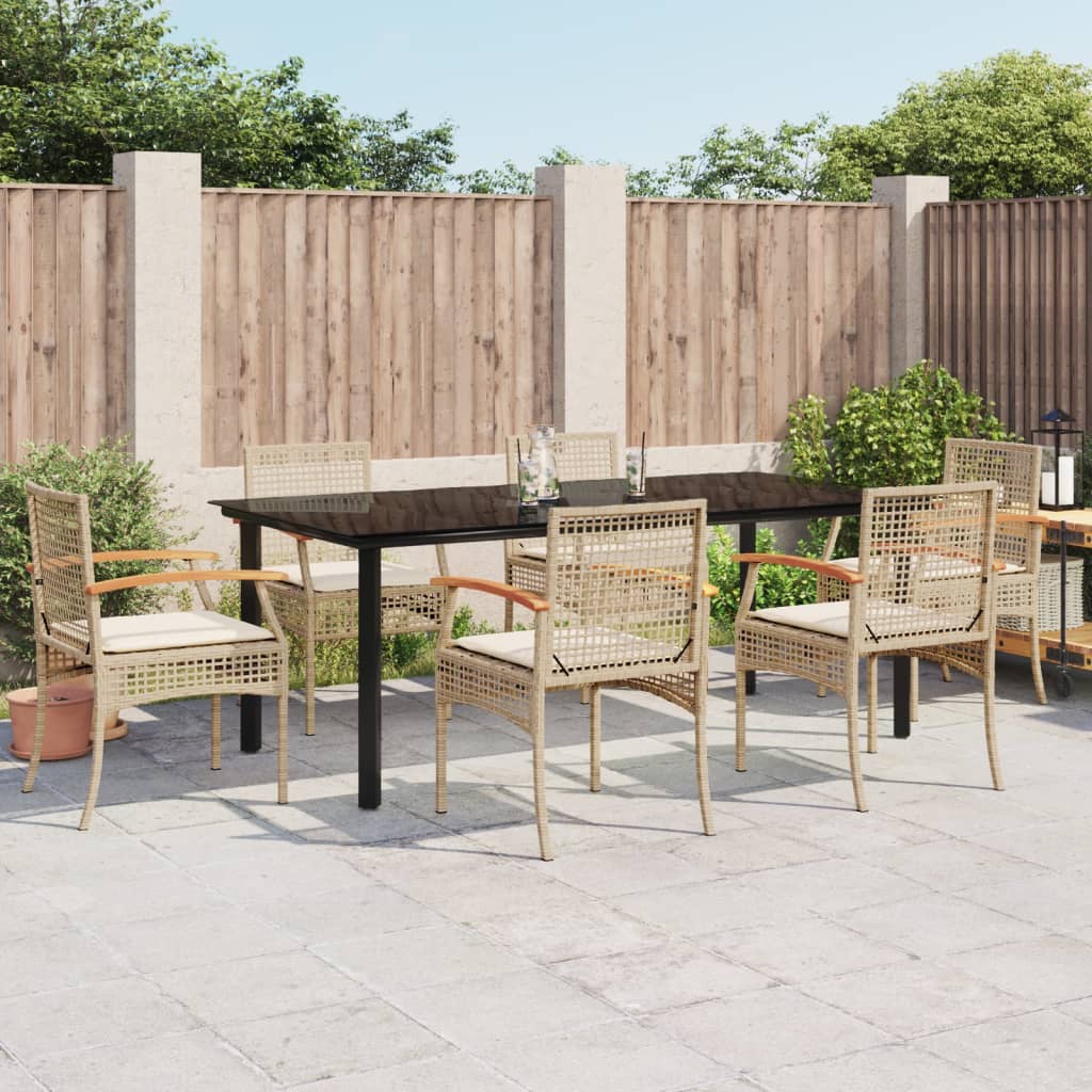 3 Piece Garden Dining Set With Cushions Poly Rattan