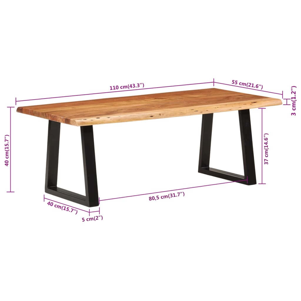 Coffee Table Solid Wood Acacia