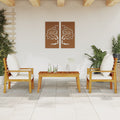 3 Piece Garden Lounge Set With Cushions Solid Wood Acacia