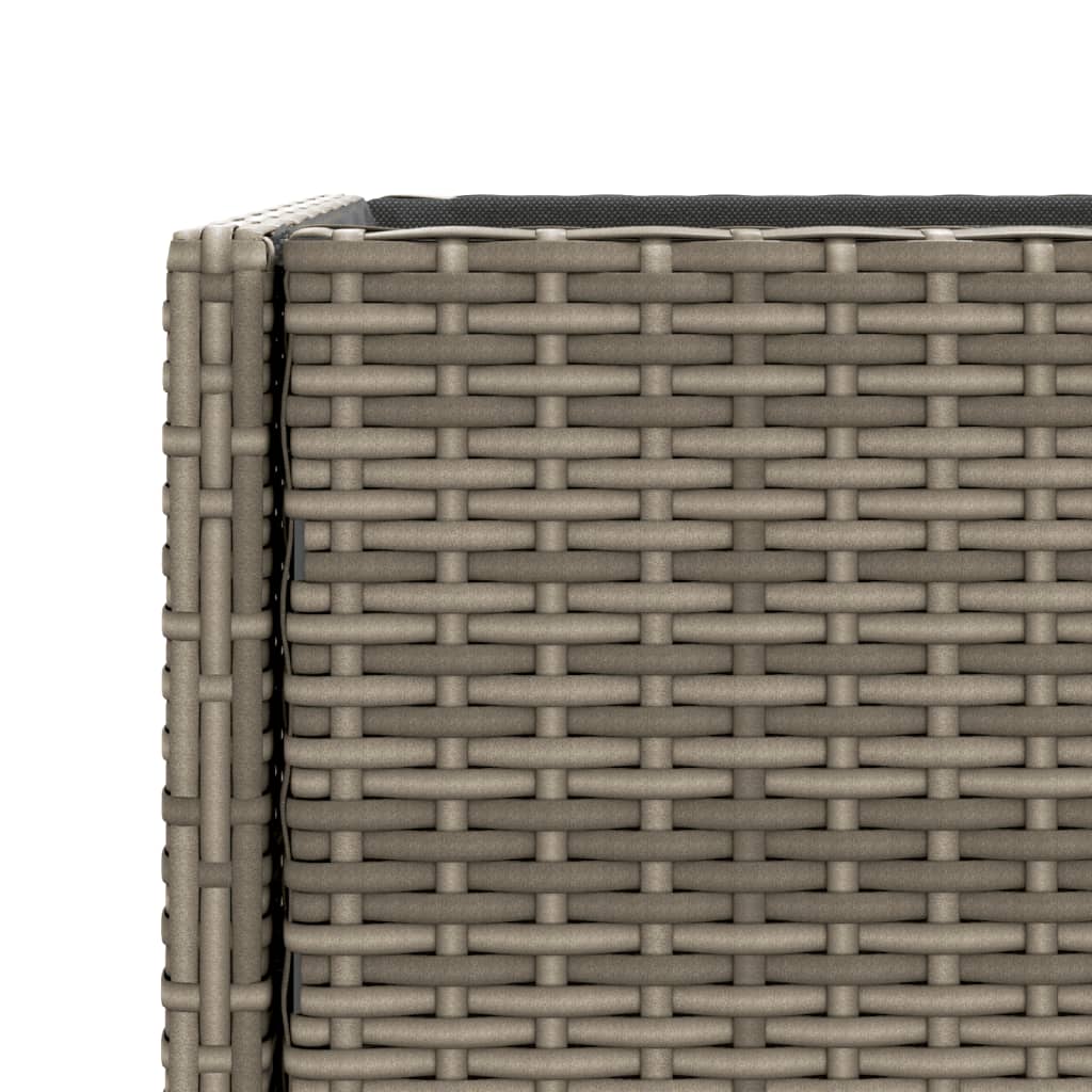 Garden Planters With Shelf 2 Pcs Poly Rattan