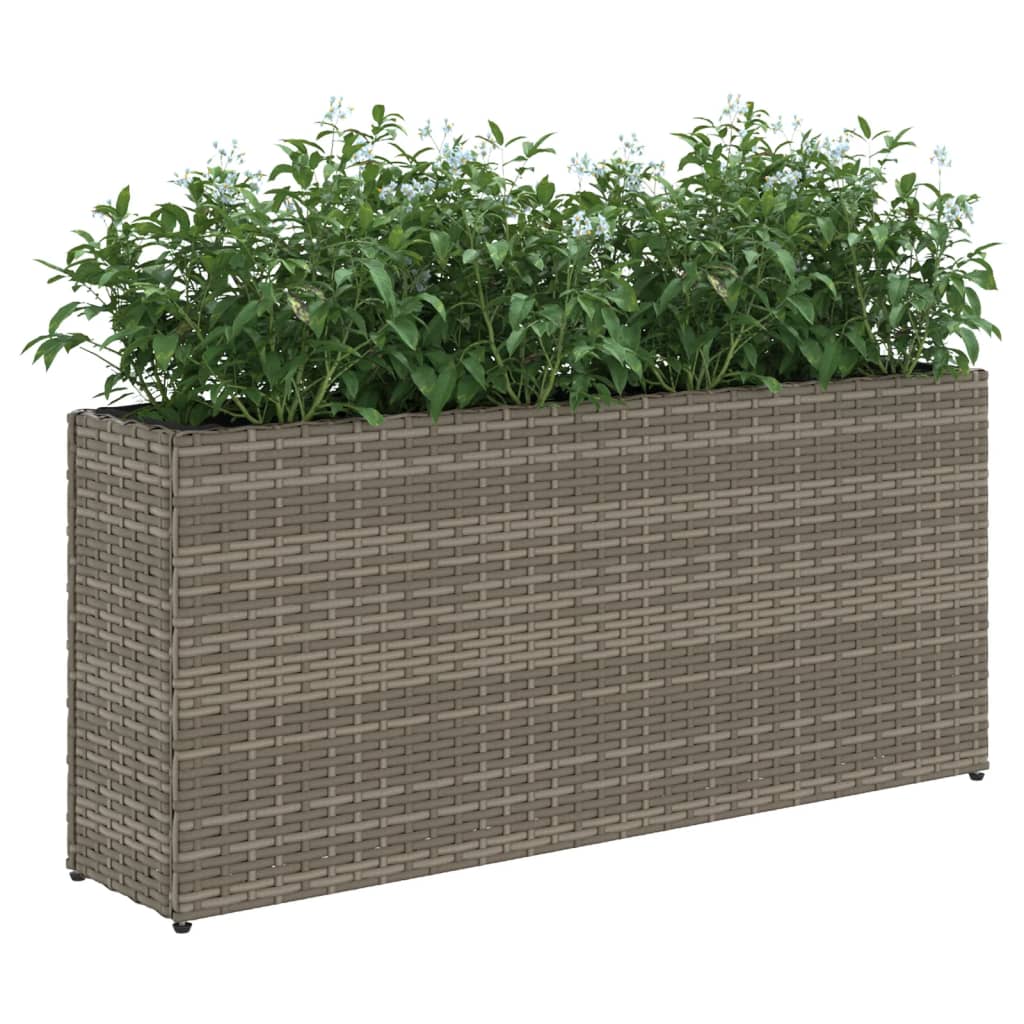 Garden Planters With 2 Pots 2 Pcs 90X20X40 Cm Poly Rattan