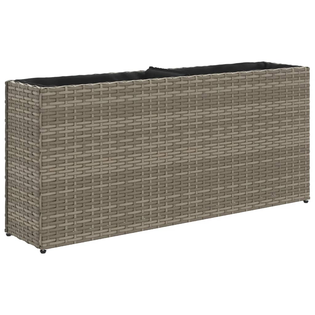 Garden Planters With 2 Pots 2 Pcs 90X20X40 Cm Poly Rattan