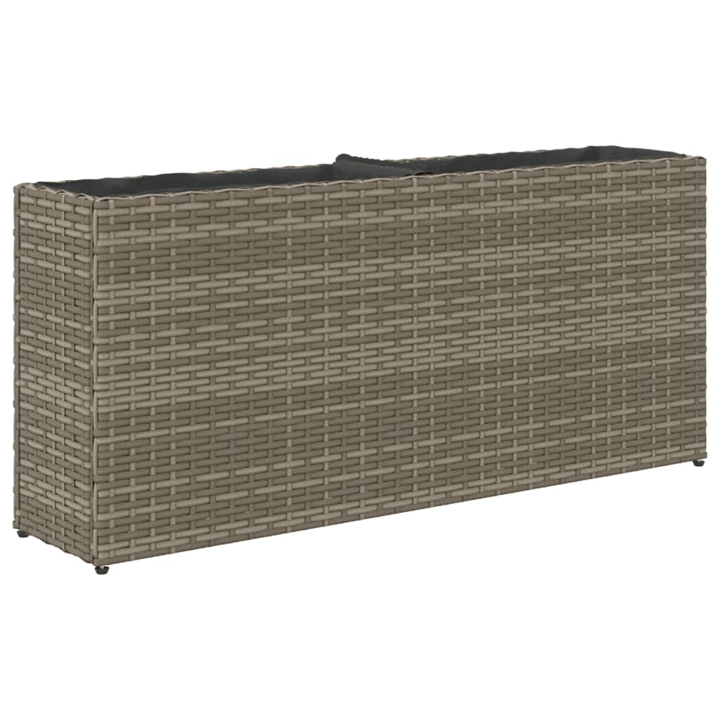 Garden Planters With 2 Pots 2 Pcs 90X20X40 Cm Poly Rattan