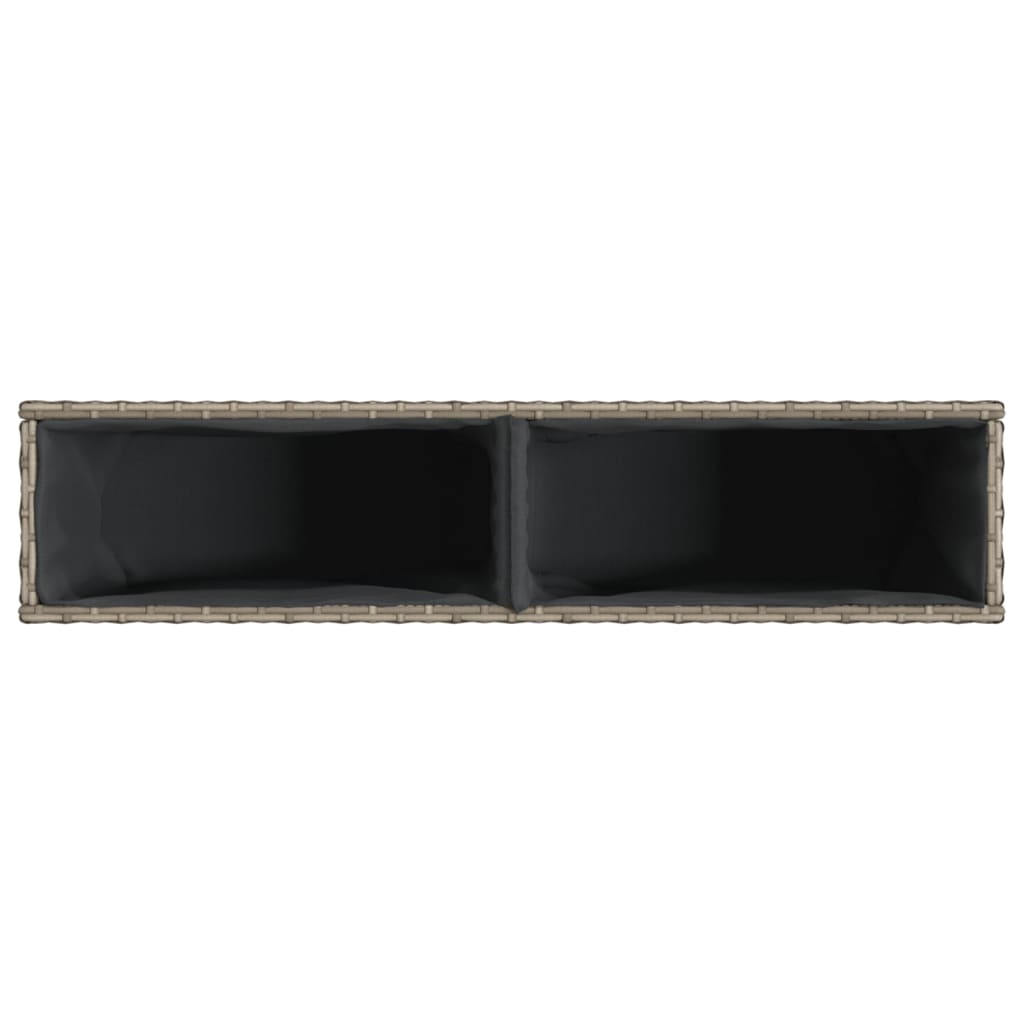 Garden Planters With 2 Pots 2 Pcs 90X20X40 Cm Poly Rattan
