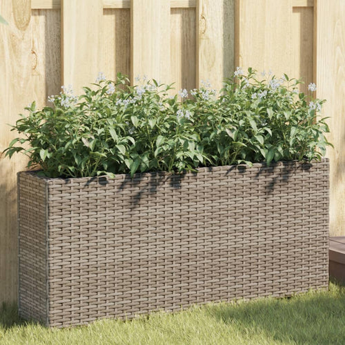 Garden Planters With 2 Pots 2 Pcs 90X20X40 Cm Poly Rattan