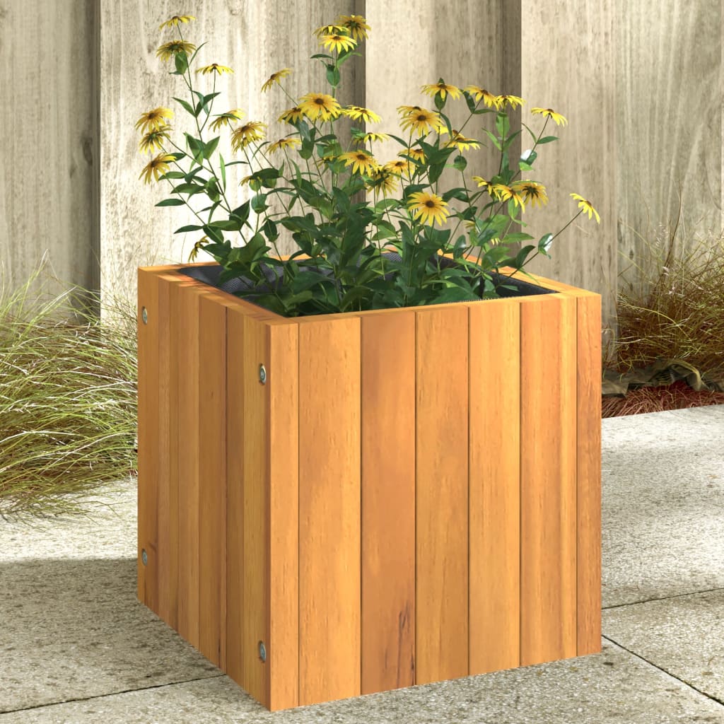 Planter Acacia Raised Garden Wooden Outdoor Vegetable Flower Bed Plant Box 45 x