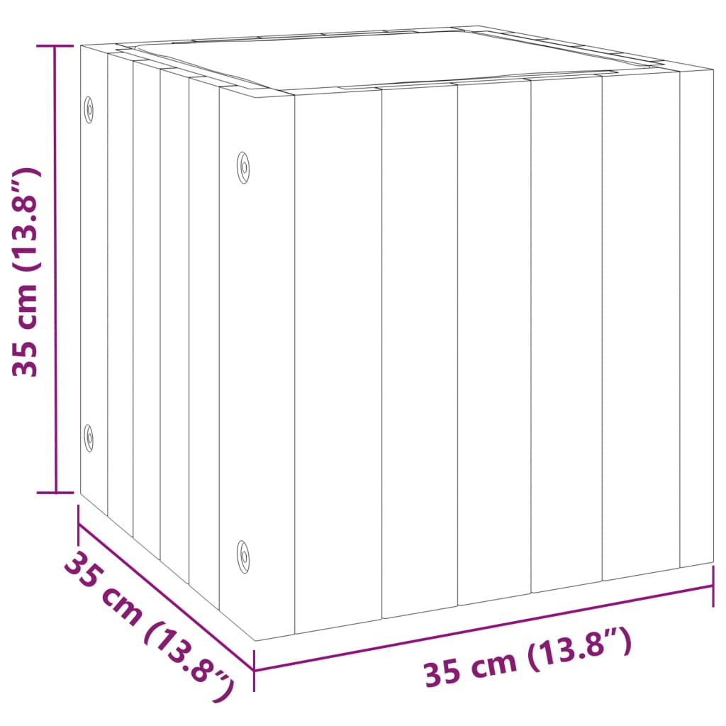 Planter Acacia Raised Garden Wooden Outdoor Vegetable Flower Bed Plant Box 45 x