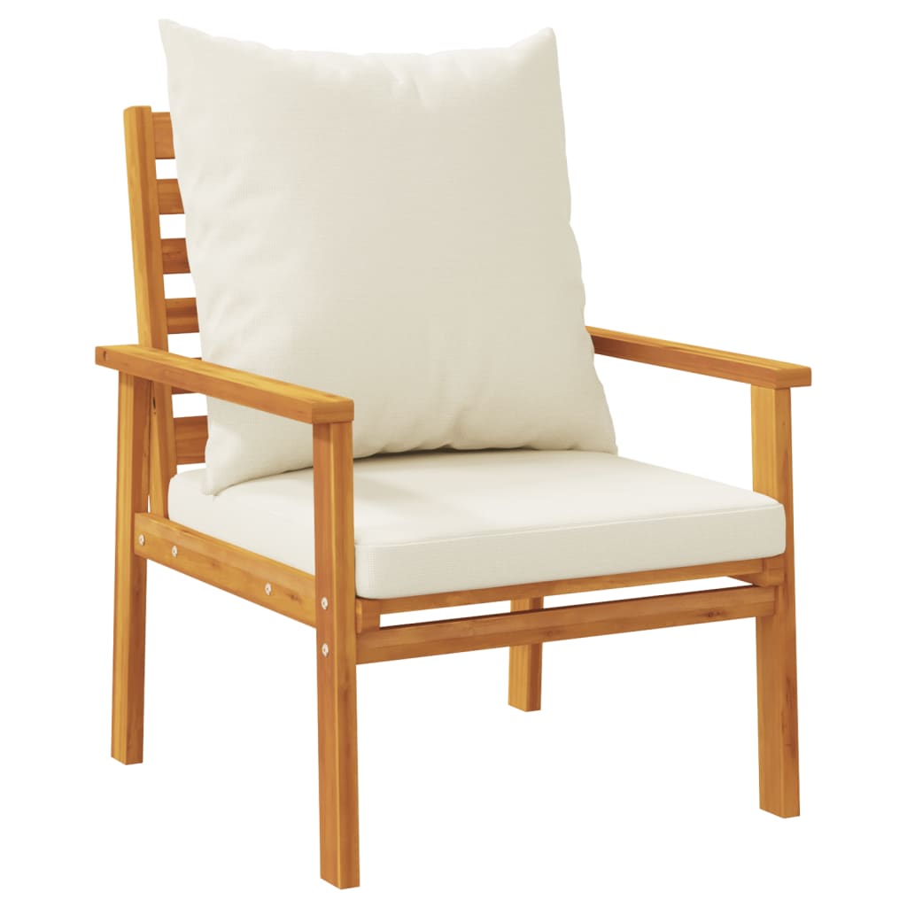 Garden Sofa Chair 2Pcs With Cushion Solid Wood Acacia