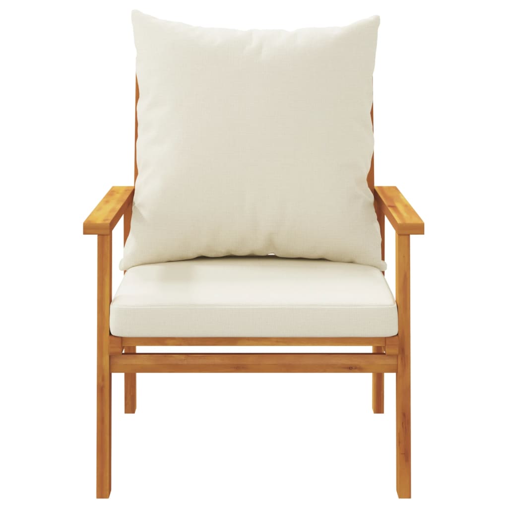 Garden Sofa Chair 2Pcs With Cushion Solid Wood Acacia