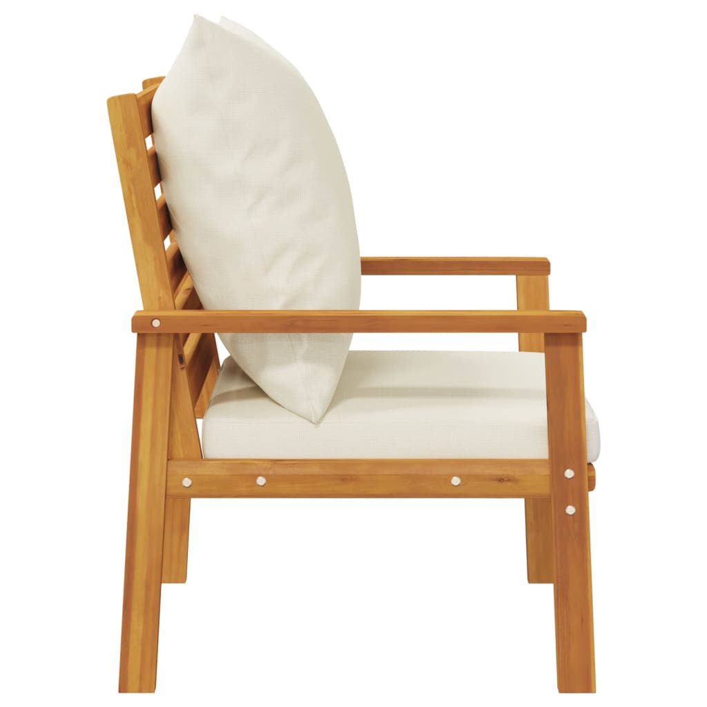 Garden Sofa Chair 2Pcs With Cushion Solid Wood Acacia
