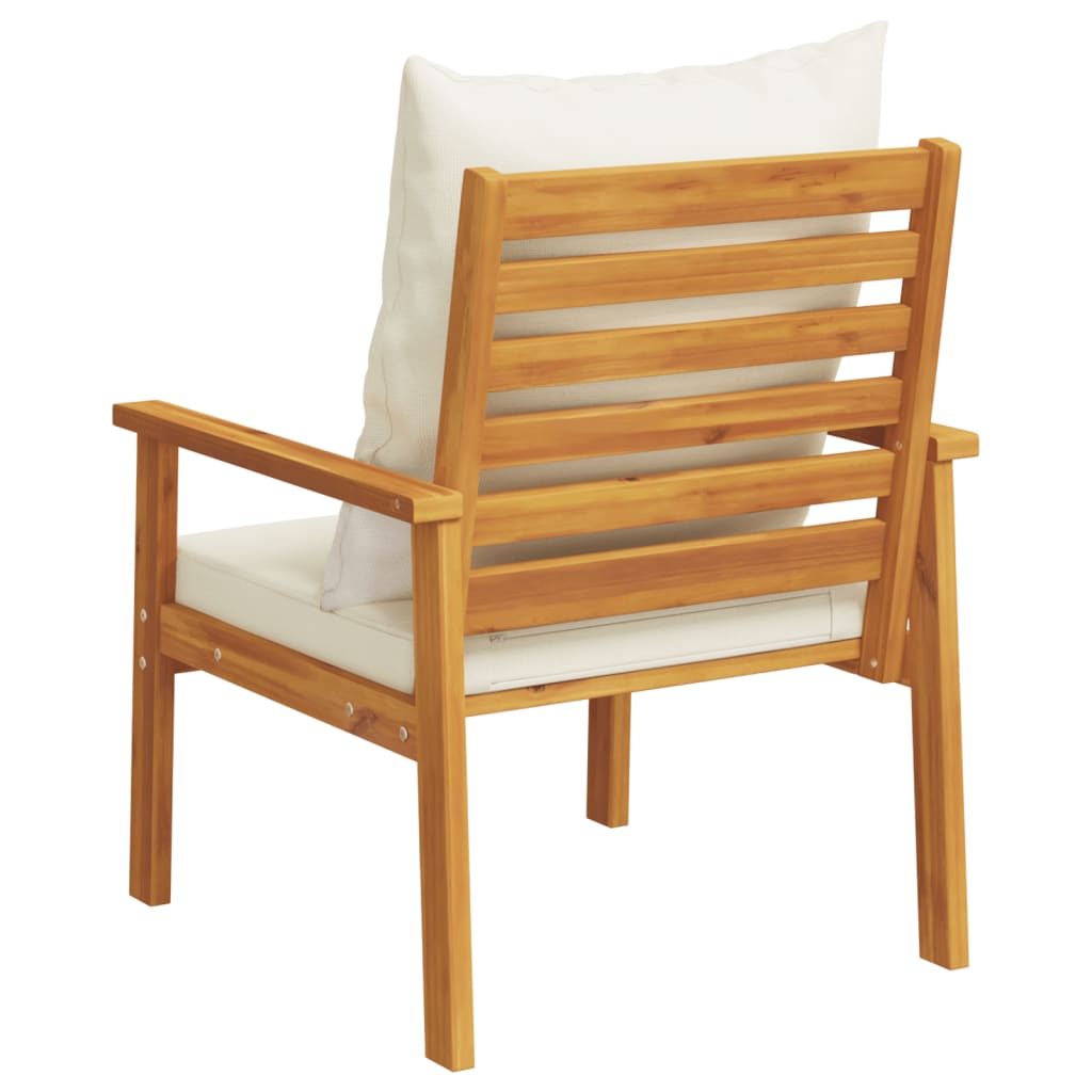 Garden Sofa Chair 2Pcs With Cushion Solid Wood Acacia