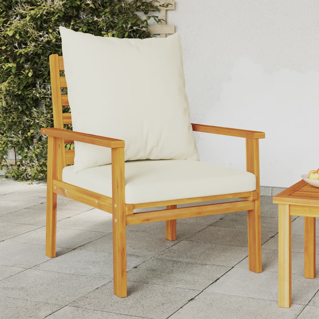 Garden Sofa Chair 2Pcs With Cushion Solid Wood Acacia