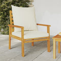 Garden Sofa Chair 2Pcs With Cushion Solid Wood Acacia