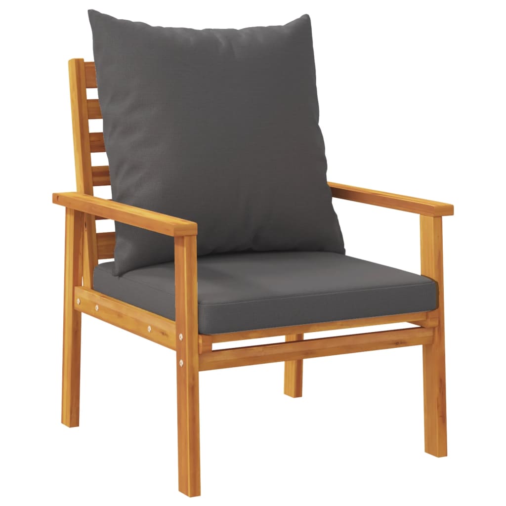 Garden Sofa Chair 2Pcs With Cushion Solid Wood Acacia