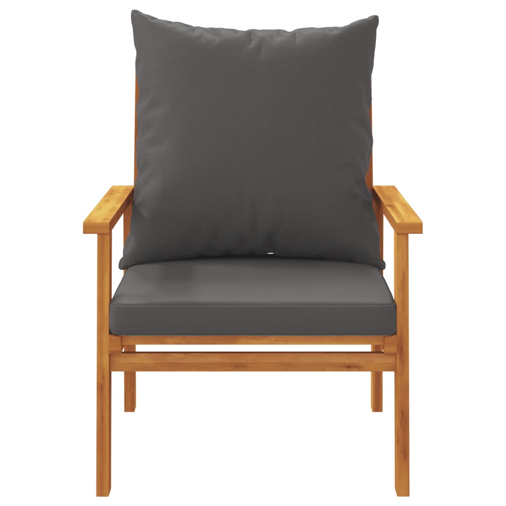 Garden Sofa Chair 2Pcs With Cushion Solid Wood Acacia