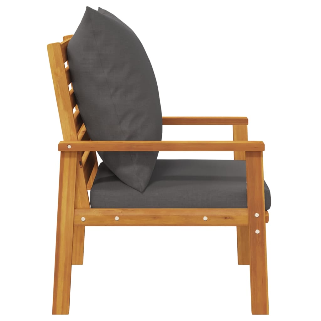 Garden Sofa Chair 2Pcs With Cushion Solid Wood Acacia