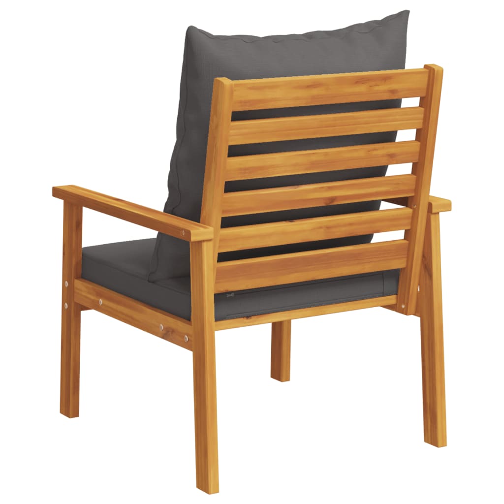 Garden Sofa Chair 2Pcs With Cushion Solid Wood Acacia