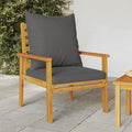 Garden Sofa Chair 2Pcs With Cushion Solid Wood Acacia