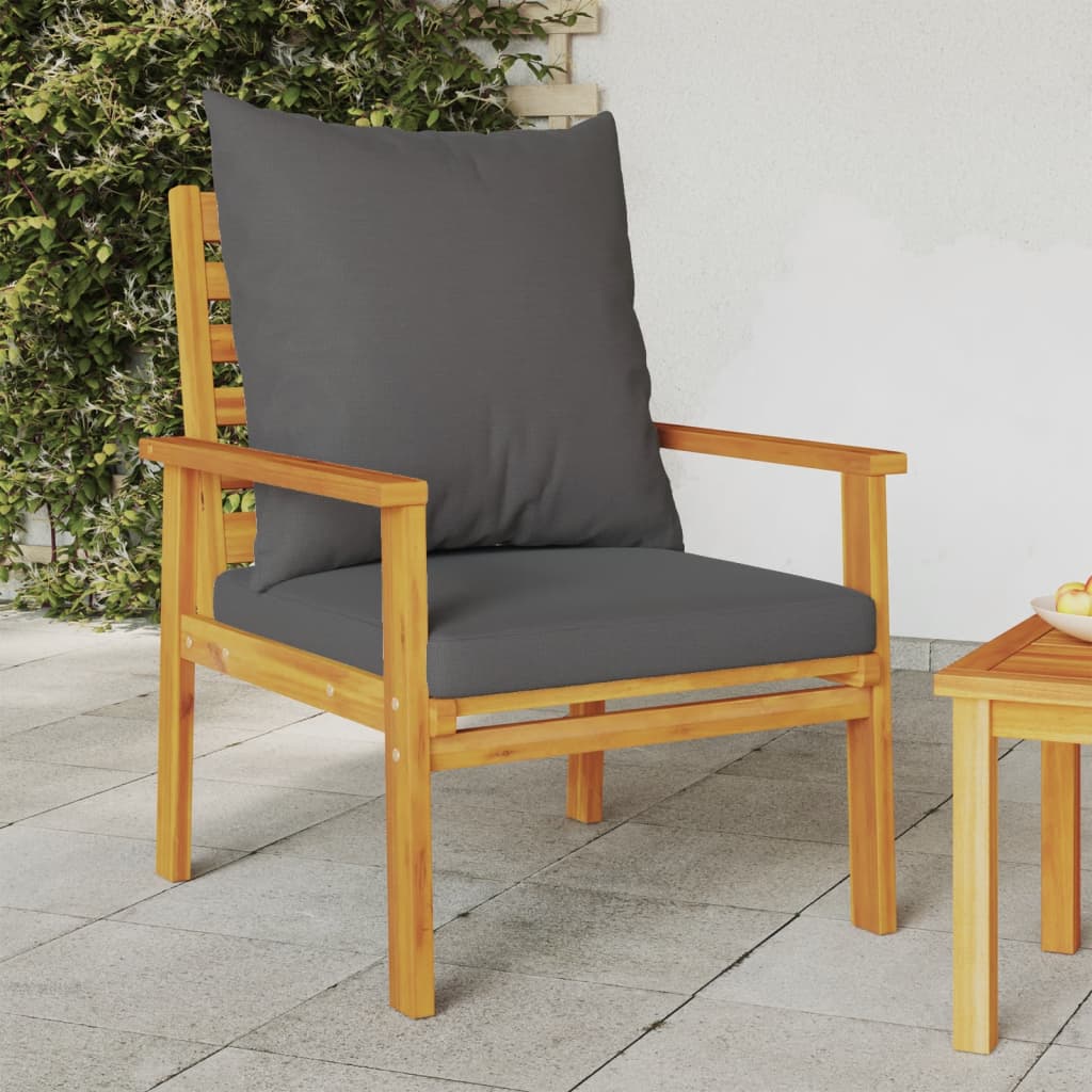Garden Sofa Chair 2Pcs With Cushion Solid Wood Acacia