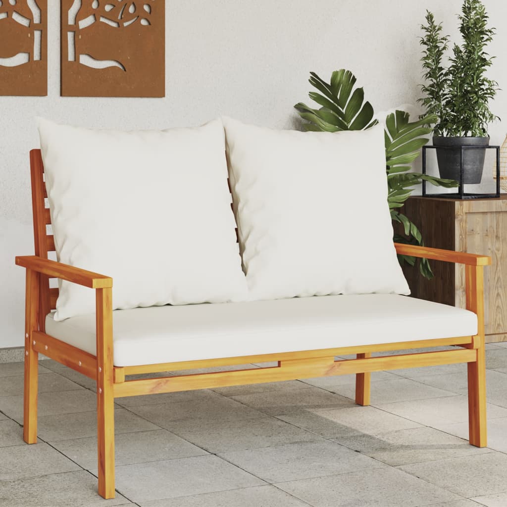 Garden Sofa Bench 120 Cm With Cushion Solid Wood Acacia