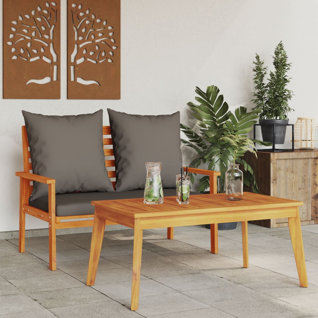Garden Set With Cushion Solid Wood Acacia