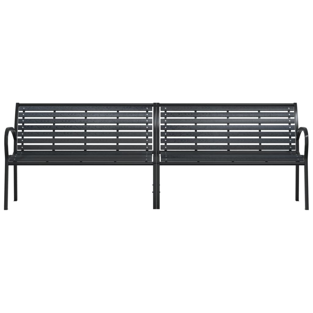 Twin Garden Bench Black 231 Cm Steel And Wpc