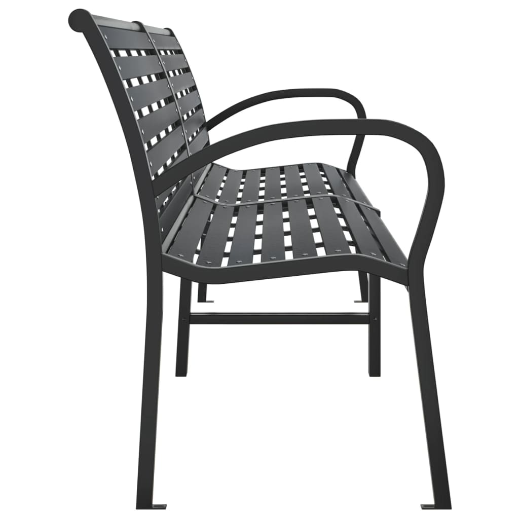 Twin Garden Bench Black 231 Cm Steel And Wpc