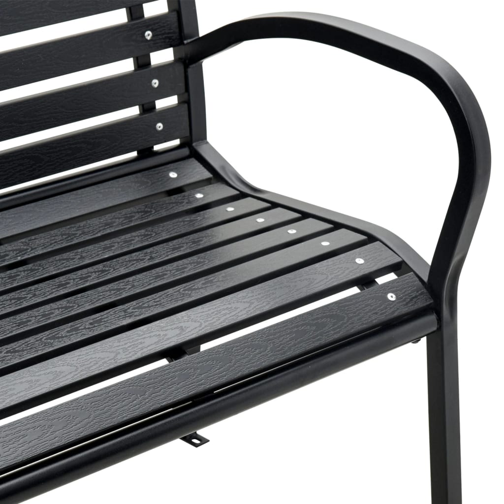 Twin Garden Bench Black 231 Cm Steel And Wpc
