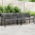 Twin Garden Bench Black 231 Cm Steel And Wpc