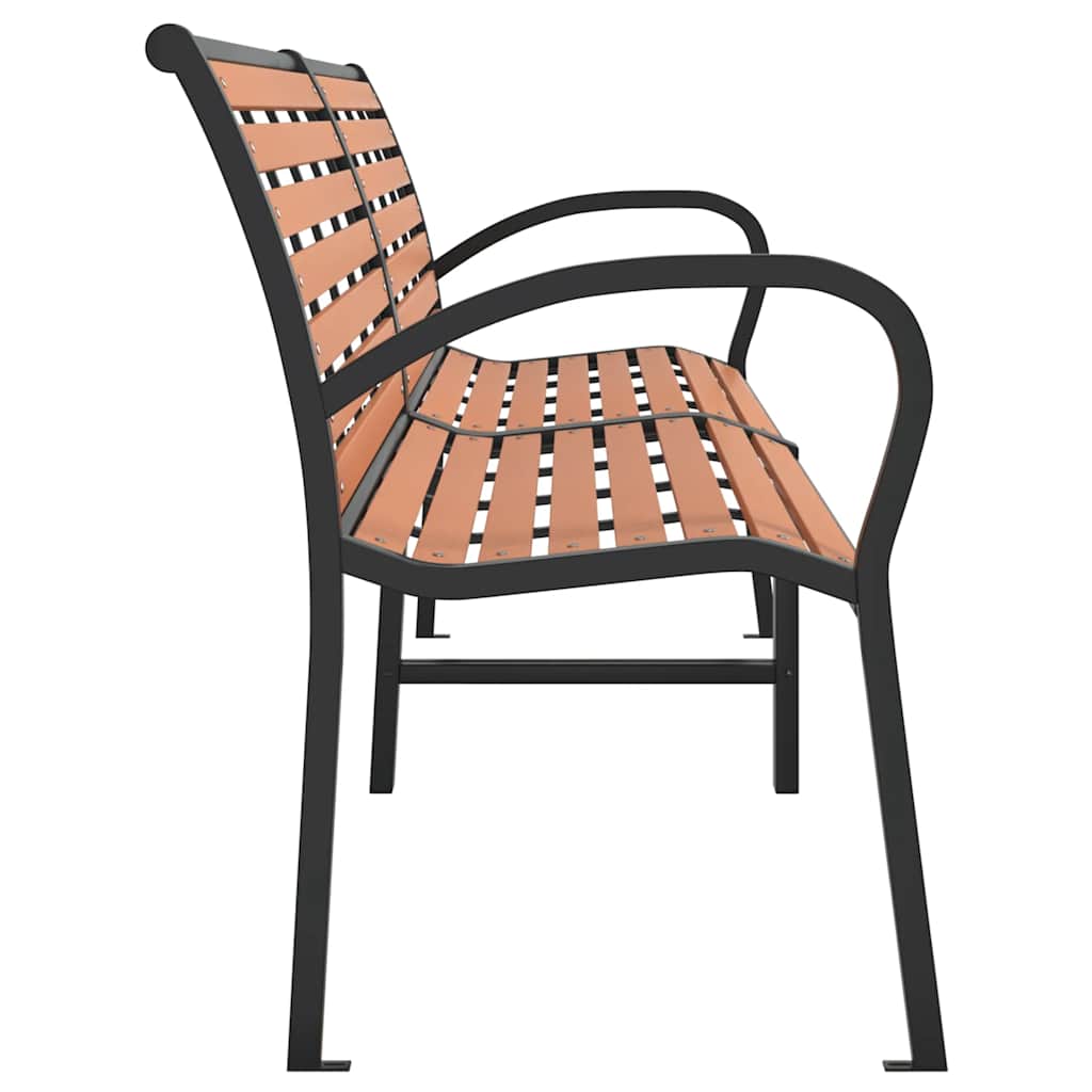 Garden Bench Brown 231 Cm Wood And Powder-Coated Steel