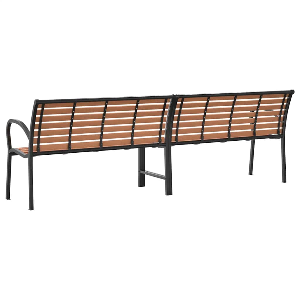 Garden Bench Brown 231 Cm Wood And Powder-Coated Steel