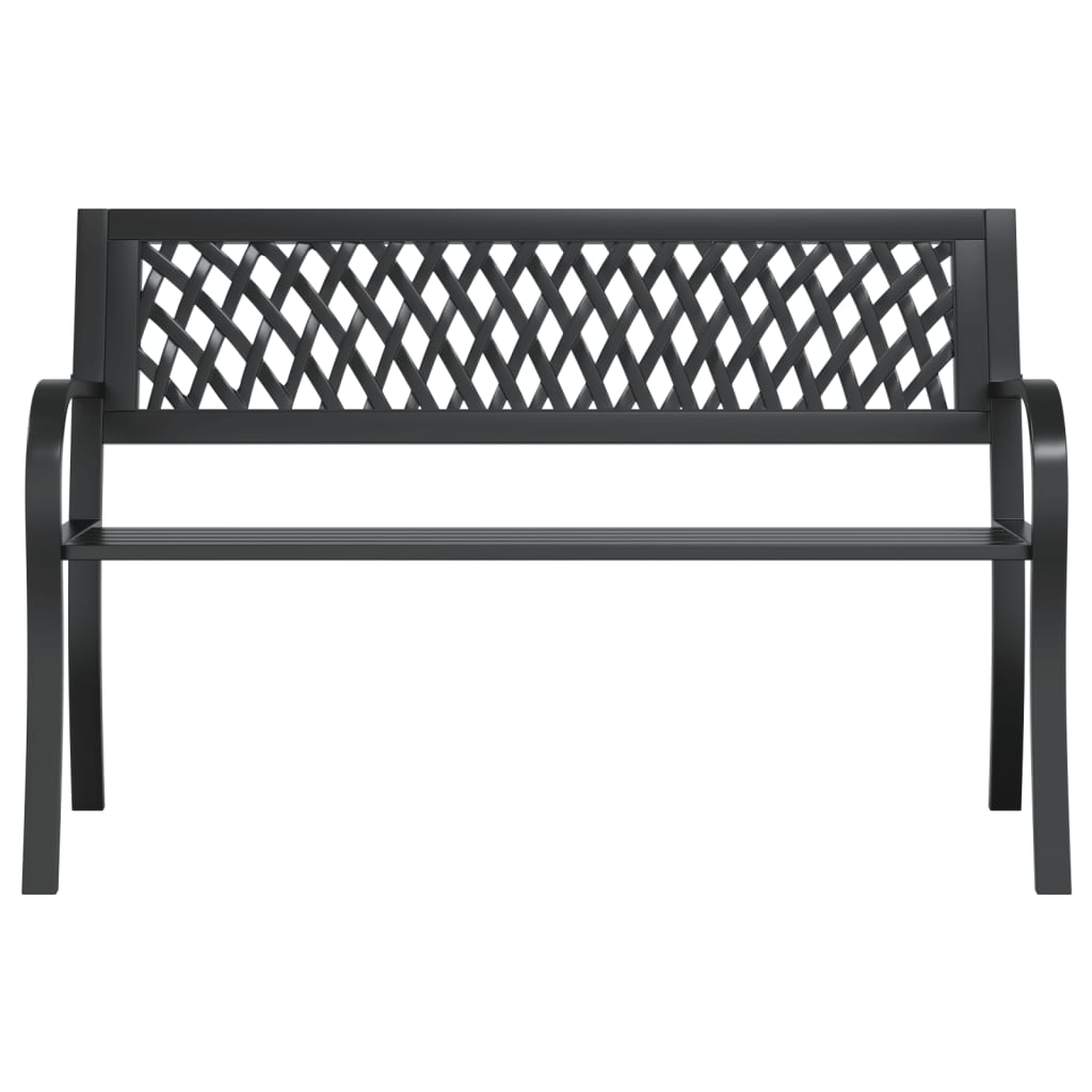 Garden Bench Black 120 Cm Steel