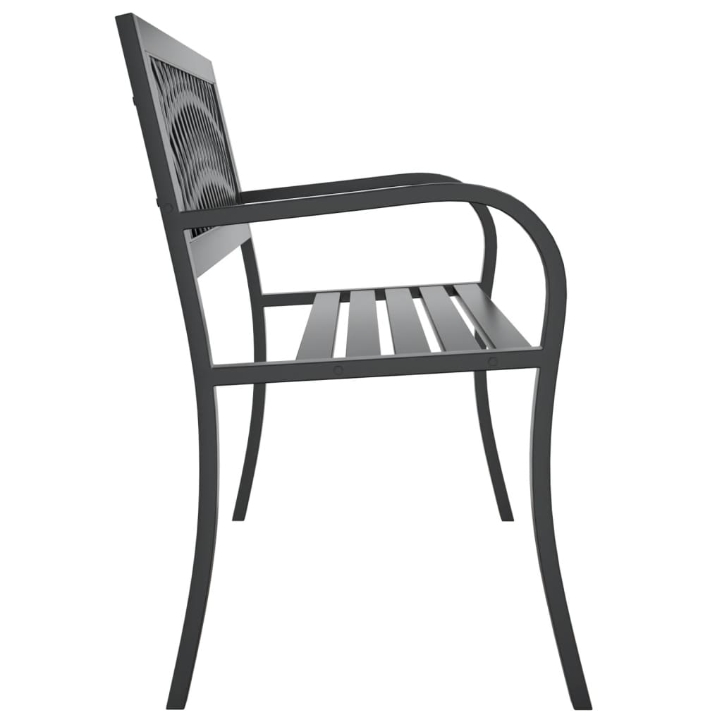 Garden Bench Black 120 Cm Steel