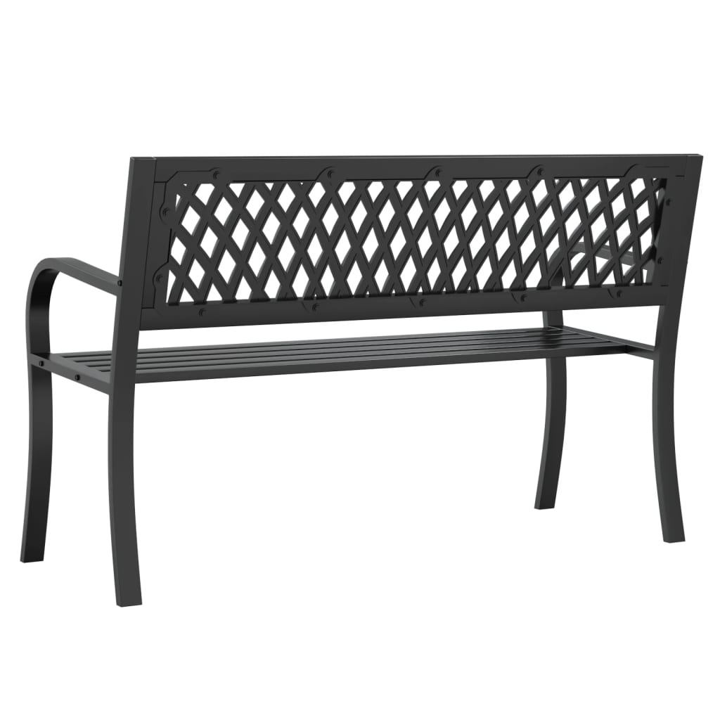 Garden Bench Black 120 Cm Steel