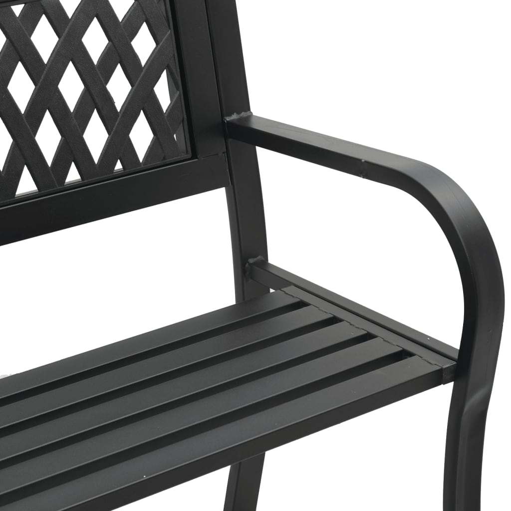 Garden Bench Black 120 Cm Steel