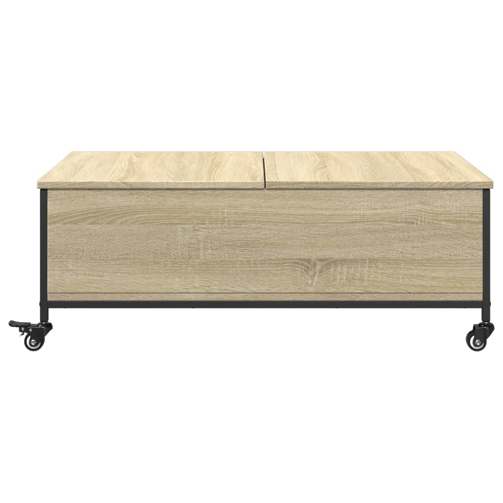Coffee Table With Wheels 91X55X34 Cm Engineered Wood
