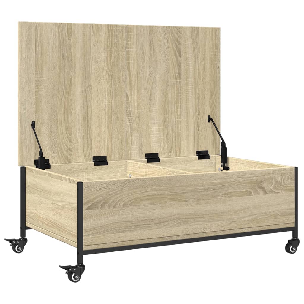 Coffee Table With Wheels 91X55X34 Cm Engineered Wood