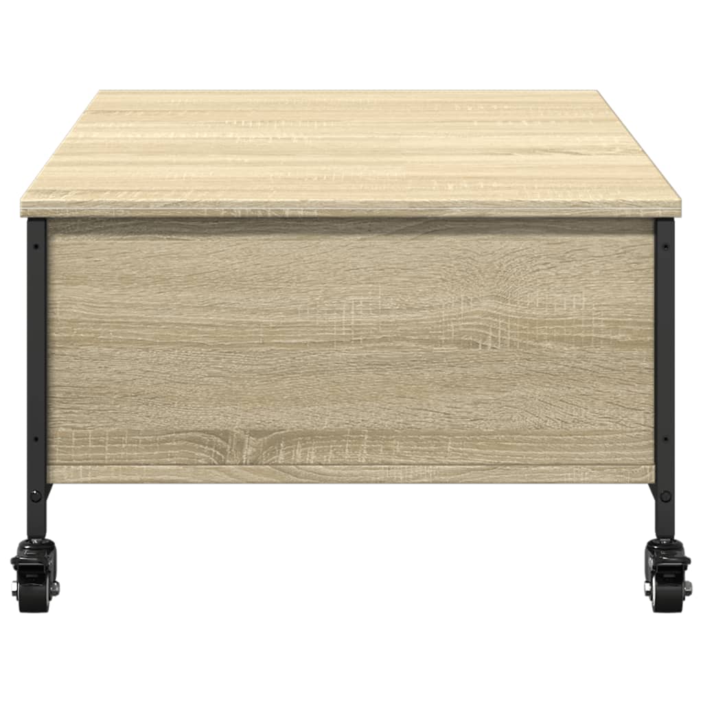 Coffee Table With Wheels 91X55X34 Cm Engineered Wood