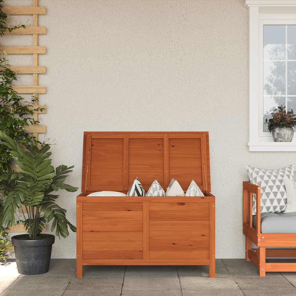 Garden Storage Box Brown Solid Wood Fir