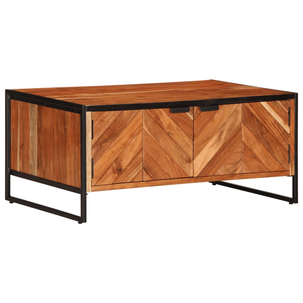 Coffee Table 90X55X40 Cm Solid Wood Acacia iron 90 cm