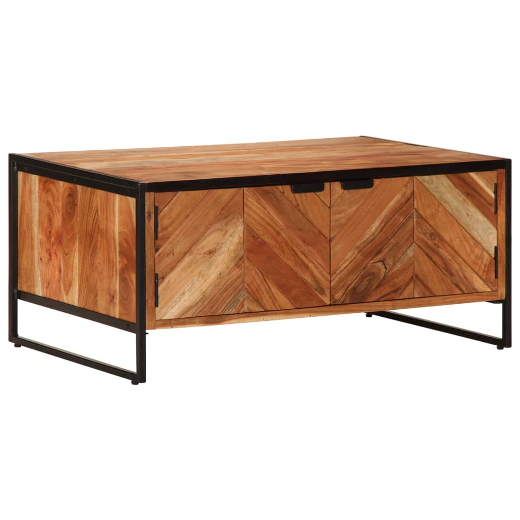 Coffee Table 90X55X40 Cm Solid Wood Acacia iron 90 cm