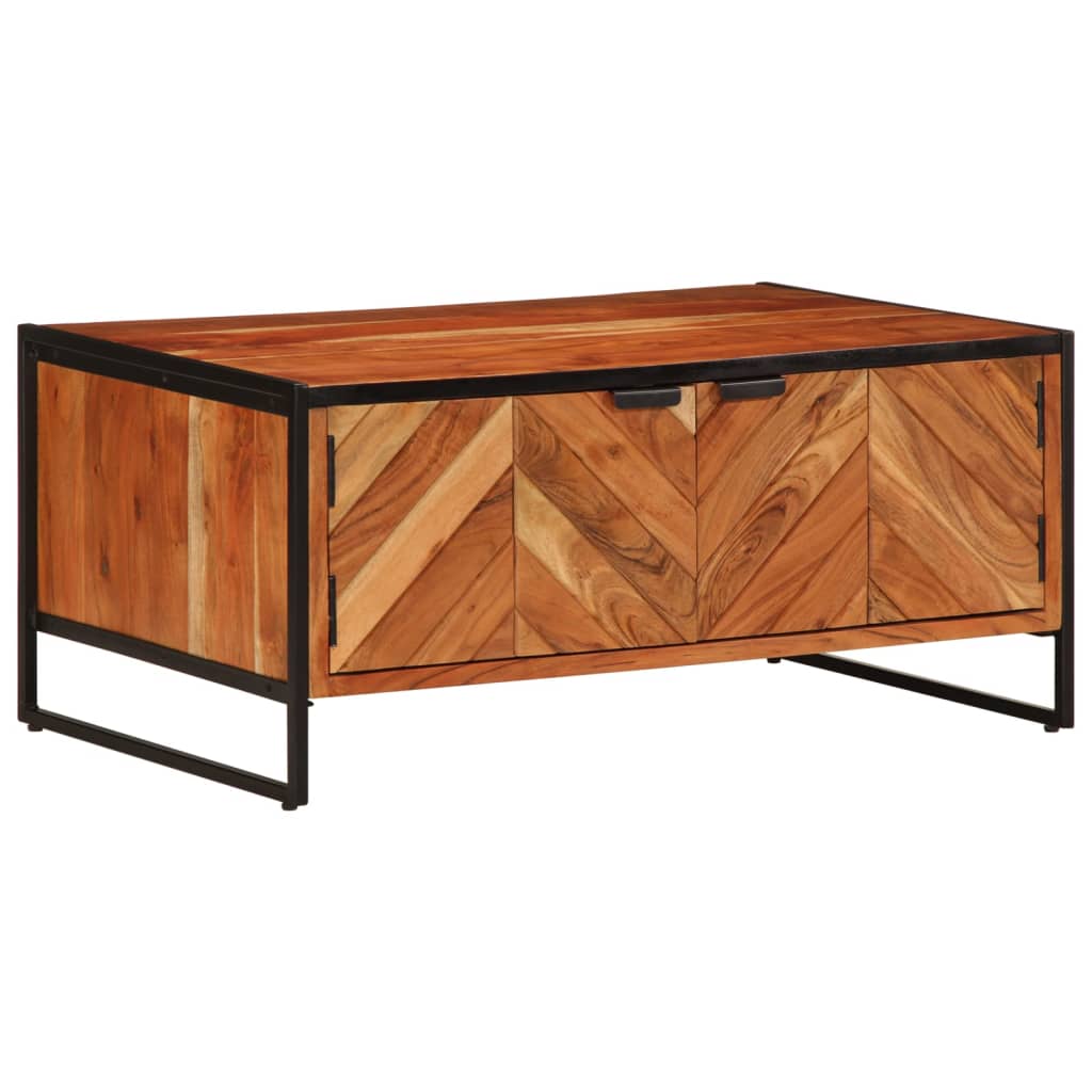 Coffee Table 90X55X40 Cm Solid Wood Acacia iron 90 cm