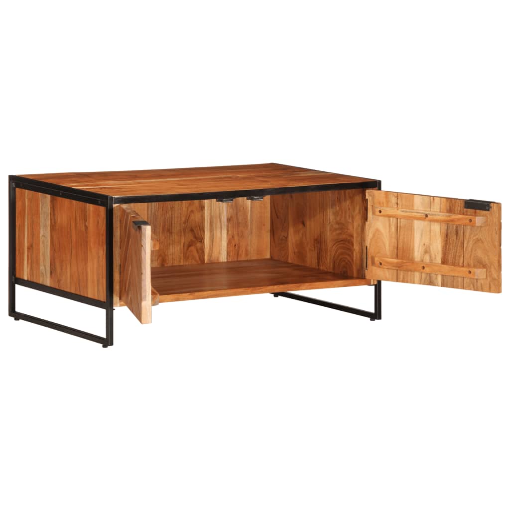 Coffee Table 90X55X40 Cm Solid Wood Acacia iron 90 cm